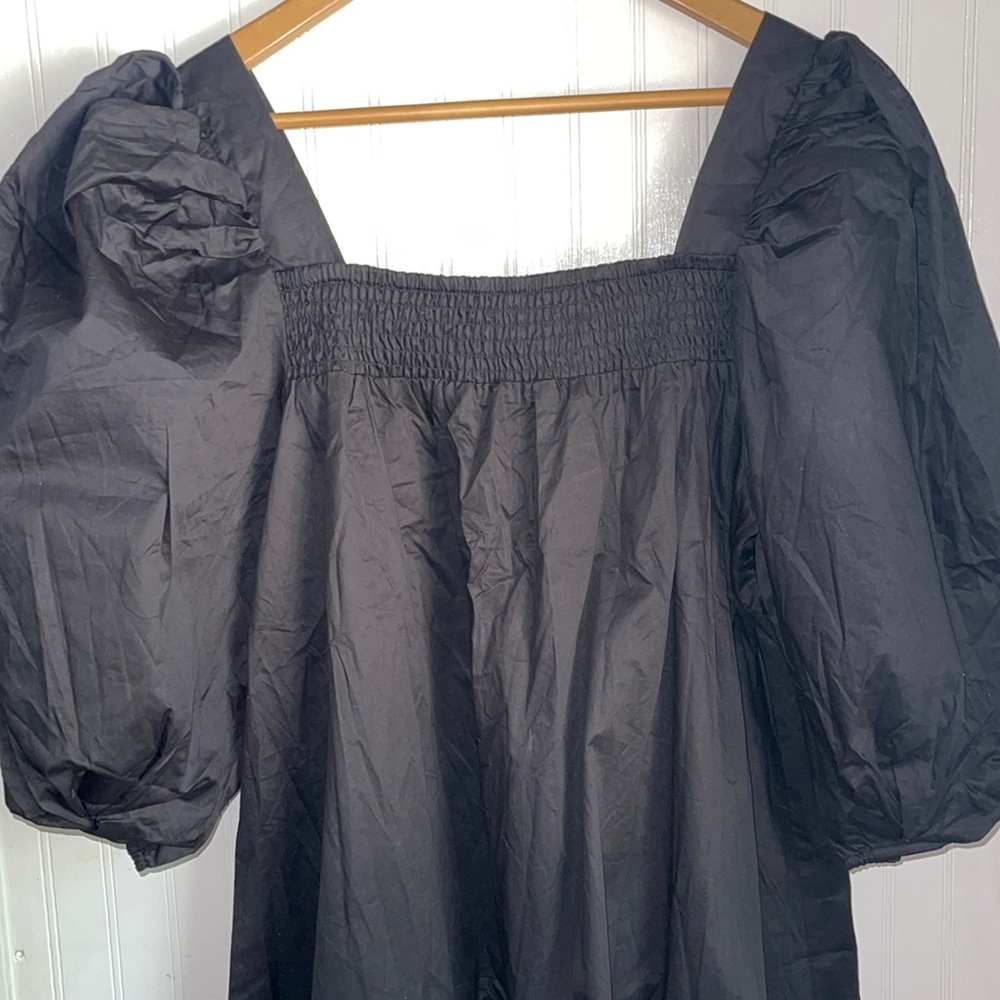 NWOT H&M Balloon Sleeve Black Dress Size Large